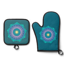 Farbige Mandala auf blauem Hintergrund