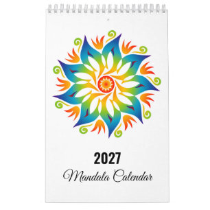 Farbige Mandala-Blumen-Räder 2025 Kalender