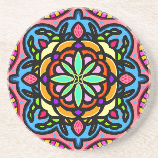 Farbige Mandala Getränkeuntersetzer