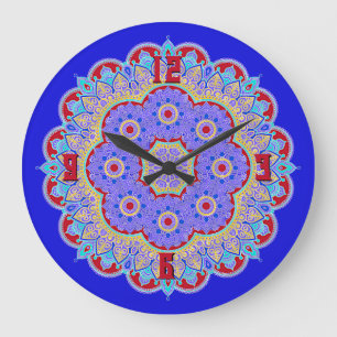 Farbige Mandala Große Uhr