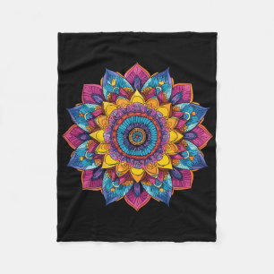 Farbige Mandala Heilige Geometrie Yoga Zen Fleecedecke