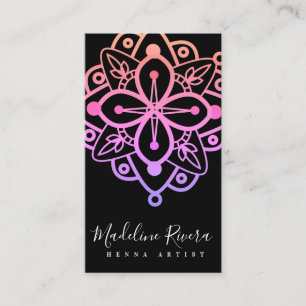 Farbige Mandala-Henna-Künstlerin Yoga-Makramee   Visitenkarte