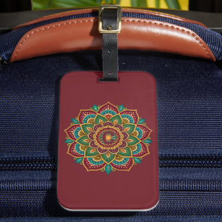 Farbige Mandala Hippie Boho individuelle Initiale Gepäckanhänger