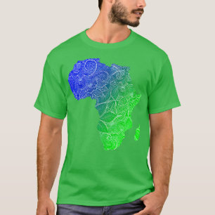 Farbige Mandala-Kunstkarte Afrikas mit Text in bl T-Shirt