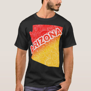 Farbige Mandala Kunstkarte von Arizona mit Text in T-Shirt