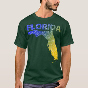 Farbige Mandala Kunstkarte von Florida mit Text in T-Shirt