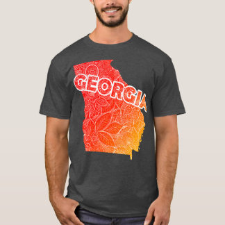 Farbige Mandala-Kunstkarte von Georgien mit Text i T-Shirt