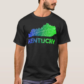 Farbige Mandala Kunstkarte von Kentucky mit Text i T-Shirt