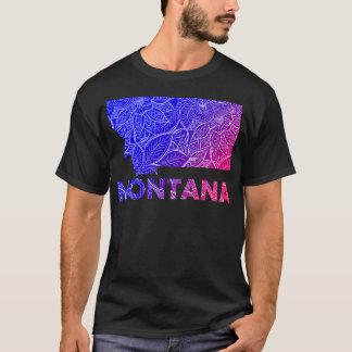 Farbige Mandala Kunstkarte von Montana mit Text in T-Shirt