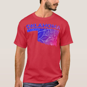 Farbige Mandala Kunstkarte von Oklahoma mit Text i T-Shirt