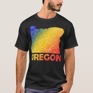 Farbige Mandala Kunstkarte von Oregon mit Text in  T-Shirt