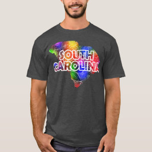 Farbige Mandala-Kunstkarte von South olina mit Tex T-Shirt