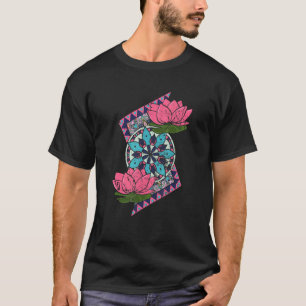 Farbige Mandala-Lotusblüten-Spiritualität Yo T-Shirt