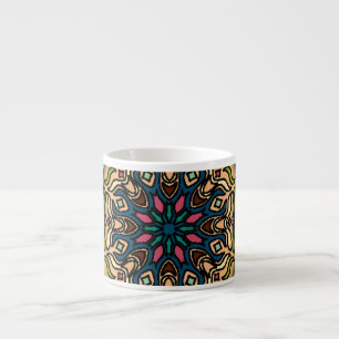 Farbige Mandala: Vintage florale Handzeichnung Espressotasse
