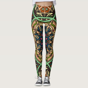 Farbige Mandala: Vintage florale Handzeichnung Leggings