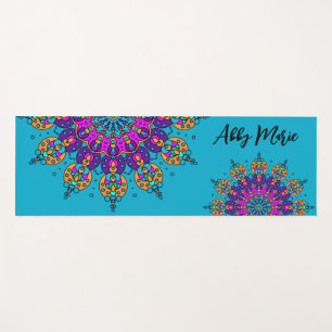 Farbige Mandalas Personalisierter Name Aquamarines Yogamatte