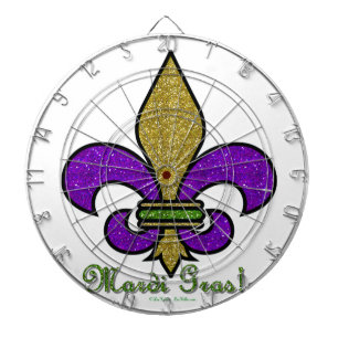 Farbige Mardi Gras Fleur De Lis Dartscheibe