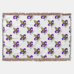 Farbige Mardi Gras Fleur De Lis Decke