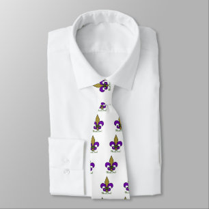 Farbige Mardi Gras Fleur De Lis Krawatte