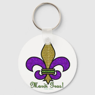 Farbige Mardi Gras Fleur De Lis Schlüsselanhänger