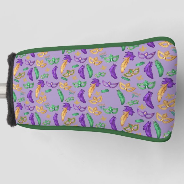 Farbige Mardi-Gras-Muster  Golf Headcover (Vorderseite)