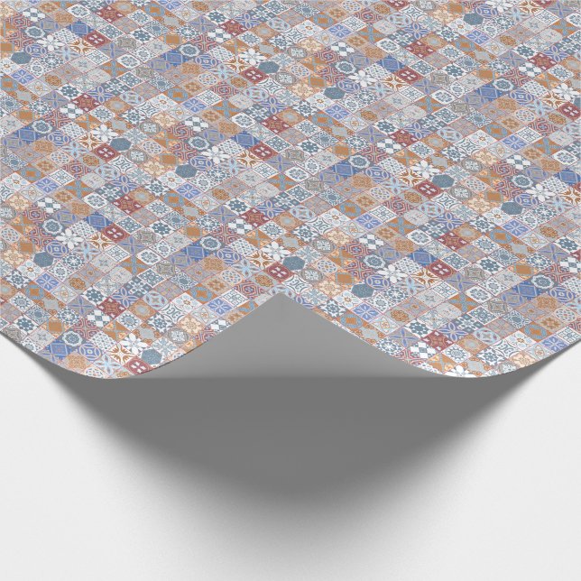 Farbige marokkanische Fliesen Geschenkpapier (Ecke)