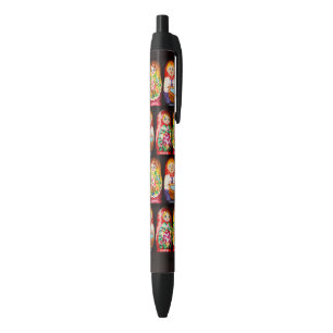 Farbige Matryoshka-Puppen, schwarz Tinte Pen Kugelschreiber