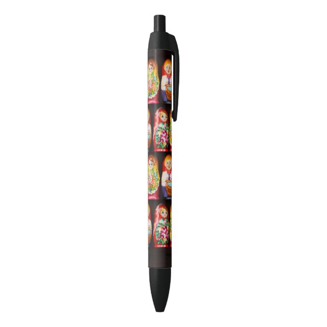 Farbige Matryoshka-Puppen, schwarz Tinte Pen Kugelschreiber (Unterseite (Vertikal))