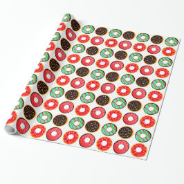 Farbige Mattierte Donuts Geschenkpapier