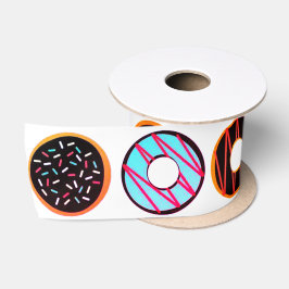 Farbige Mattierte Donuts Satinband