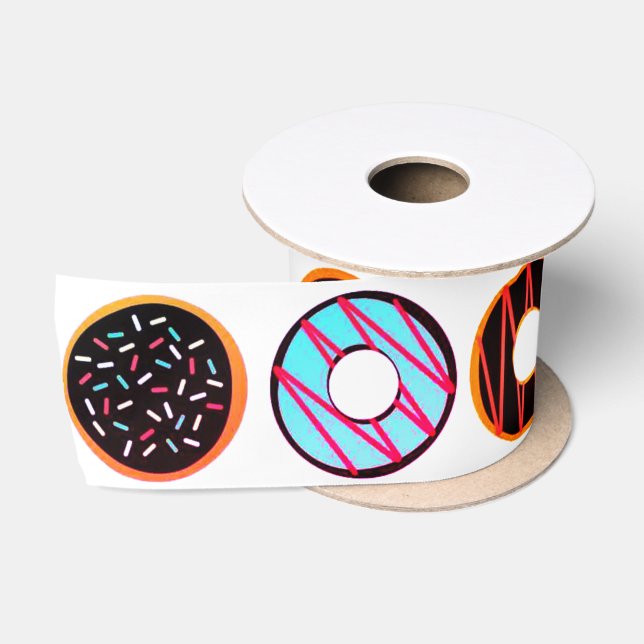 Farbige Mattierte Donuts Satinband (Spule)