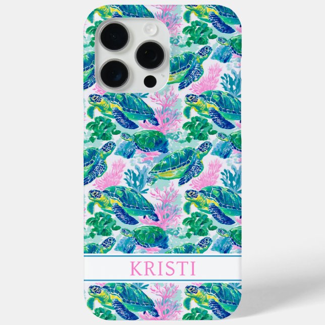 Farbige Meeresschildkröten Case-Mate iPhone Hülle (Rückseite)