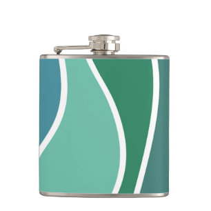 Farbige Meereswellen Flachmann