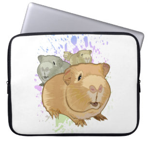 Farbige Meerschweinchen-Trio-Künstlerische-Farbspr Laptopschutzhülle