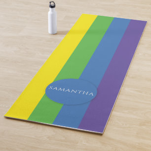 Farbige Mehrfarbige Moderne Personalisierte Name Yogamatte