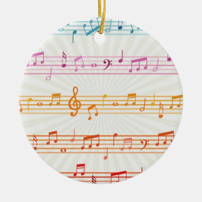 Farbige mehrfarbige Musiknote Musiker Keramik Ornament (Vorne)