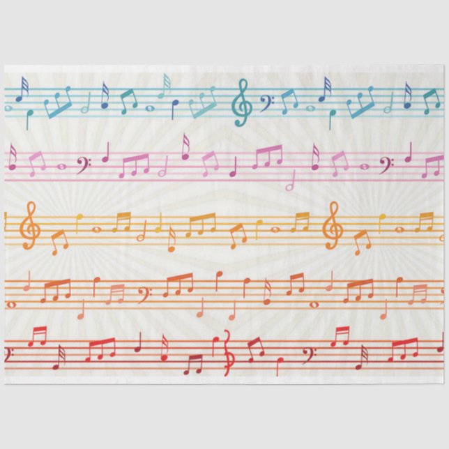 Farbige mehrfarbige Musiknote Musiker Seidenpapier (Vorderseite)