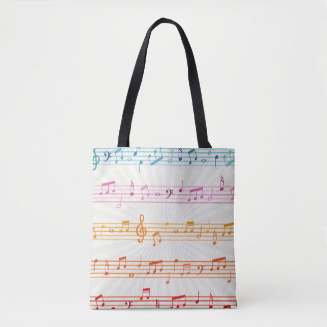 Farbige mehrfarbige Musiknote Musiker Tasche (Vorderseite)