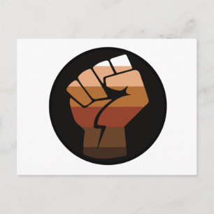 Farbige Menschen Faust / POC FIST Postkarte
