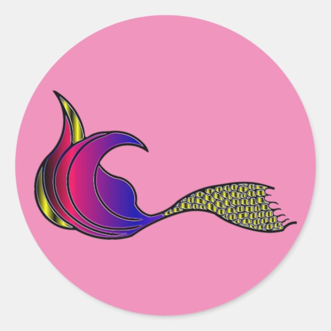 Farbige Mermaid-Schwanz-Aufkleber Runder Aufkleber (Vorderseite)