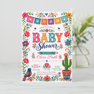   Farbige mexikanische Fiesta-Volks kunst-Baby-Par Einladung