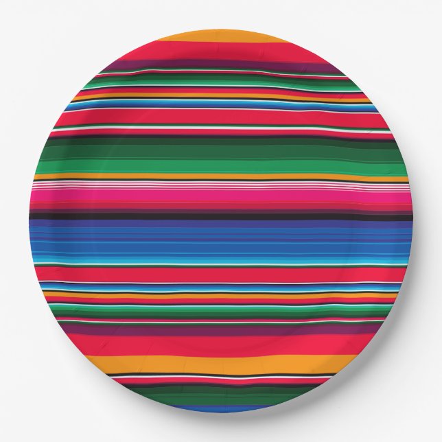 Farbige mexikanische Serape-Dekorationsparty Pappteller (Vorderseite)
