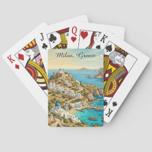 Farbige Milos Griechenland Ägäisches Meer Reise Spielkarten