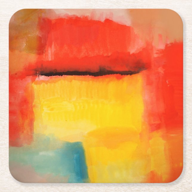 Farbige Minimalistische Abstrakte Kunstwerke Rechteckiger Pappuntersetzer (Vorderseite)