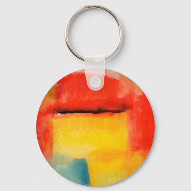 Farbige Minimalistische Abstrakte Kunstwerke Schlüsselanhänger (Vorderseite)