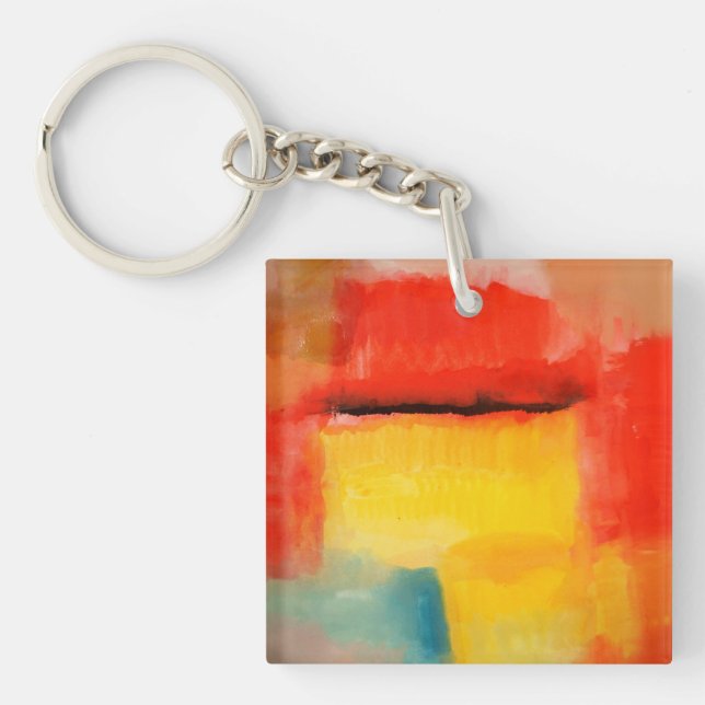 Farbige Minimalistische Abstrakte Kunstwerke Schlüsselanhänger (Vorderseite)