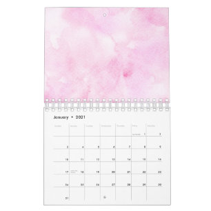 Farbige Mischfarbe Rosa Abstrakte Aquarellmalerei Kalender
