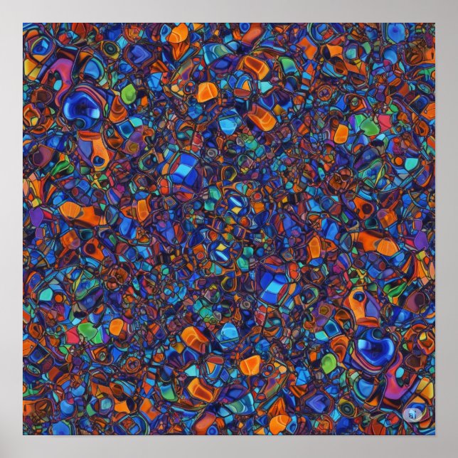 Farbige, miteinander verschließbare Formen Poster (Vorne)