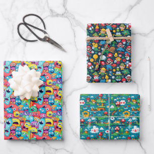 Farbige Mix Themed Geschenkpapier Set