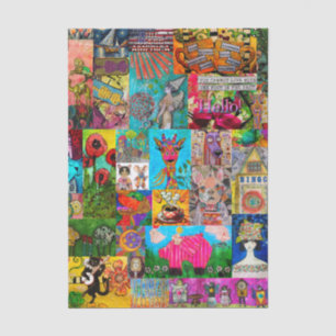 Farbige Mixed-Media-Pop-Art-Collage-Tissue-Papier Seidenpapier